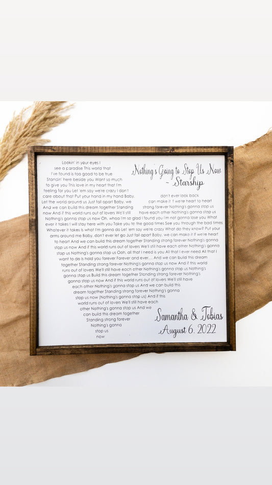 Wedding Lyric Heart l Wood Sign